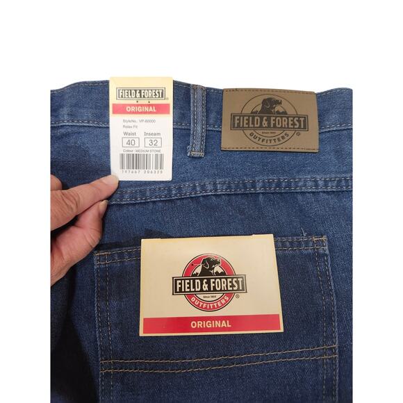 Field & Forest Men’s Relax Fit Jeans 40x32 Medium Stone Blue Classic Denim - Picture 8 of 8